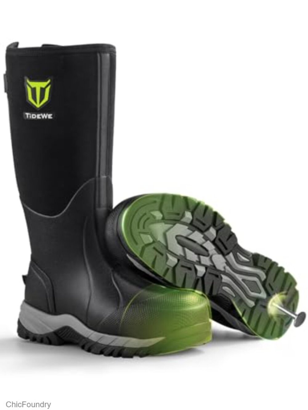 TIDEWE Men's Work Boots 6mm Neoprene Puncture Resistant Steel Toe